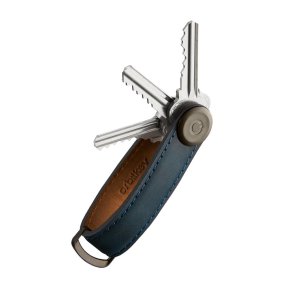 orbitkey orbitkey key organizer crazy horse leather marine blue